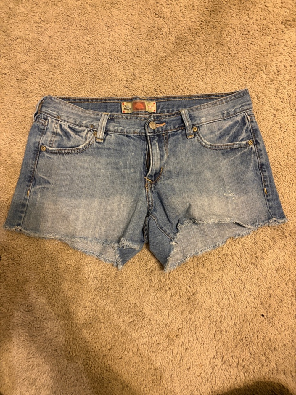 Old Navy Light Blue Distressed Denim Cutoff Shorts